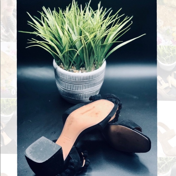 Zara Pom Pom Sandals (worn once!) - Picture 2 of 3